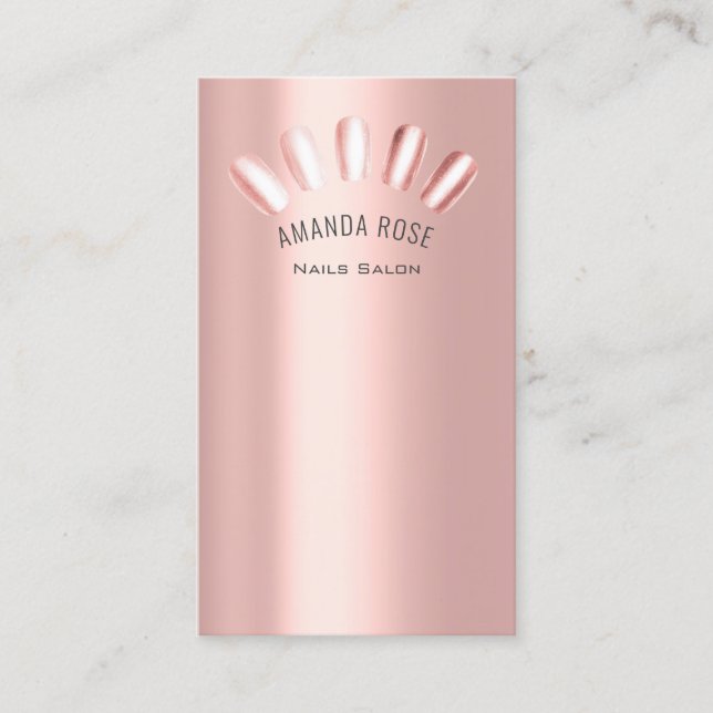 Carte De Visite Logo Manucure Manucure Pedicure Rose (Devant)