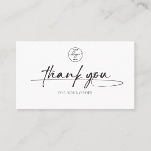 Carte De Visite Logo manuscrit du Merci client moderne