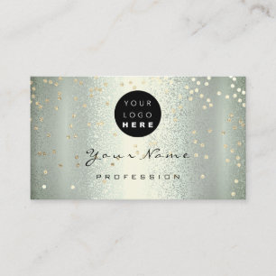 Carte De Visite Logo Maquillage Artiste Hair Nails Vert Gold Confe