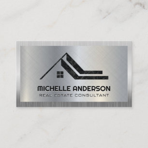 Carte De Visite Logo Marbre Immobilier   Métallique