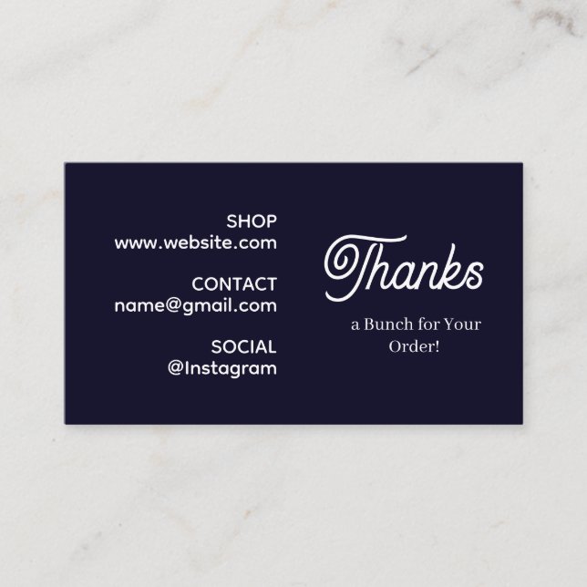 Carte De Visite Logo Merci | Conception d'entreprise moderne Navy (Devant)