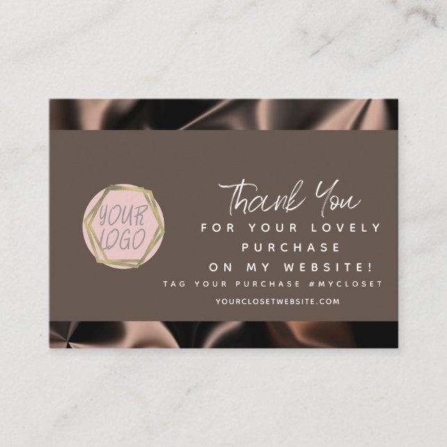 Carte De Visite Logo Merci Marron Beauté Boutique Moderne (Devant)