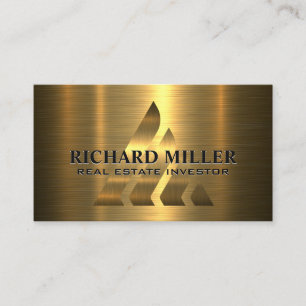 Carte De Visite Logo métal or et Arrière - plan