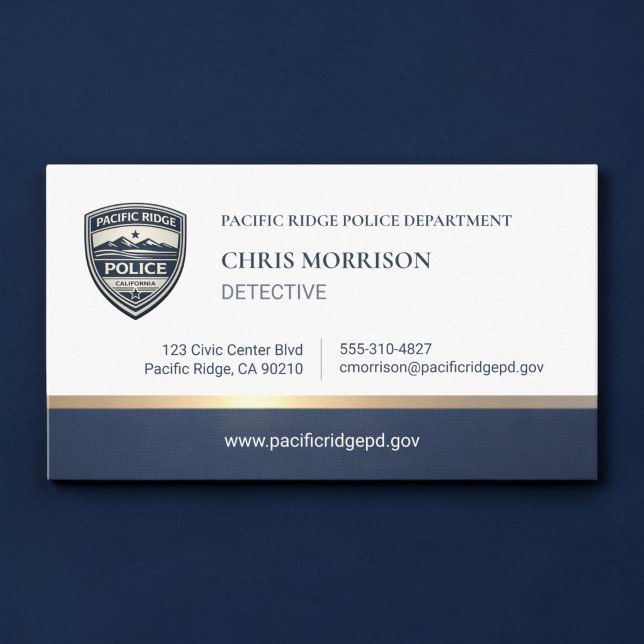 Carte de visite logo métallique agent de police (Créateur téléchargé)