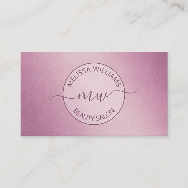 Carte De Visite Logo métallisé rose (Devant)