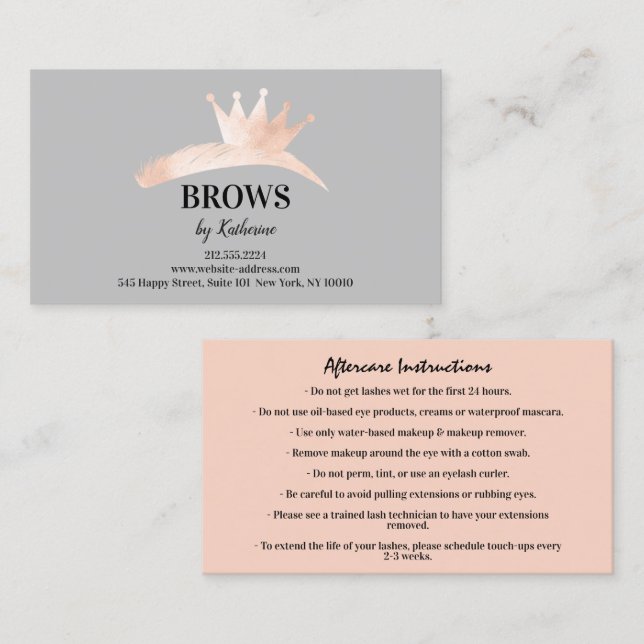 Carte De Visite Logo Micorblading Eyebrow (Devant / Derrière)