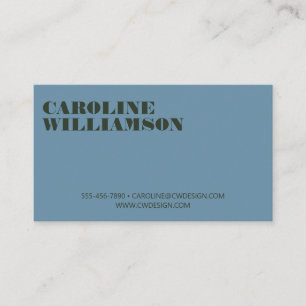 Carte De Visite Logo minimaliste bleu vert contemporain nom gras