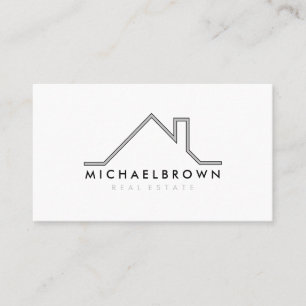 Carte De Visite Logo minimaliste de maison moderne Agence immobili
