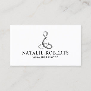 Carte De Visite Logo minimaliste de méditation de l'instructeur de