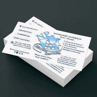 Carte De Visite Logo minimaliste de services de nettoyage au monog