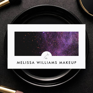 Carte De Visite Logo minimaliste de visage d'artiste de maquillage