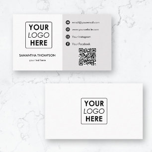 Carte De Visite Logo minimaliste d'entreprise Médias sociaux Code