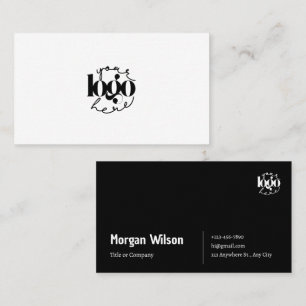 Carte De Visite Logo minimaliste d'entreprise noir et blanc
