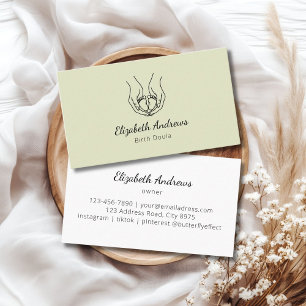Carte De Visite Logo minimaliste des mains de bébé - Doula de nais