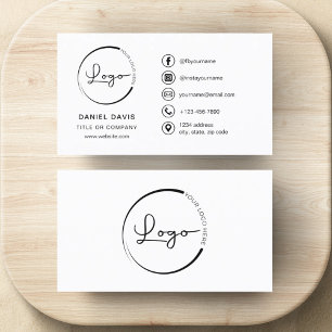 Carte De Visite Logo minimaliste moderne avec icônes de médias soc