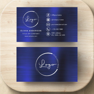Carte De Visite Logo minimaliste moderne avec icônes de médias soc