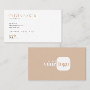 Carte De Visite Logo Minimaliste Moderne & Icônes pour les Médias 