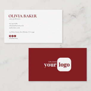Carte De Visite Logo Minimaliste Moderne & Icônes pour les Réseaux