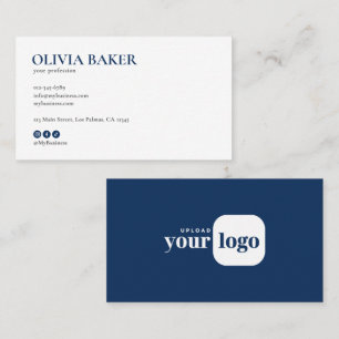 Carte De Visite Logo Minimaliste Moderne & Icônes pour les Réseaux