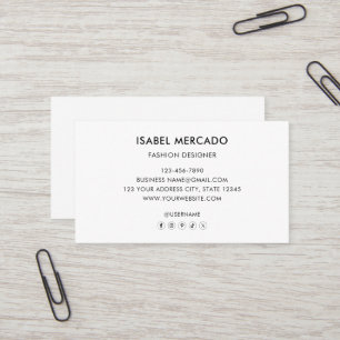 Carte De Visite Logo minimaliste moderne noir et blanc élégant
