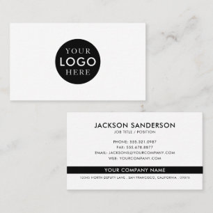 Carte De Visite Logo minimaliste moderne noir et blanc professionn