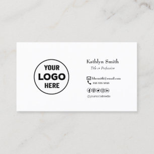 Carte De Visite LOGO minimaliste moderne photo QR Code Professionn