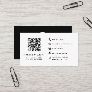 Carte De Visite Logo minimaliste moderne professionnel Code Qr