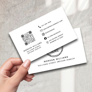 Carte De Visite Logo minimaliste moderne professionnel Code Qr