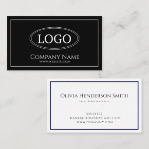 Carte De Visite Logo minimaliste noir et blanc