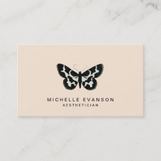 Carte De Visite Logo minimaliste Pastel Peach Butfly