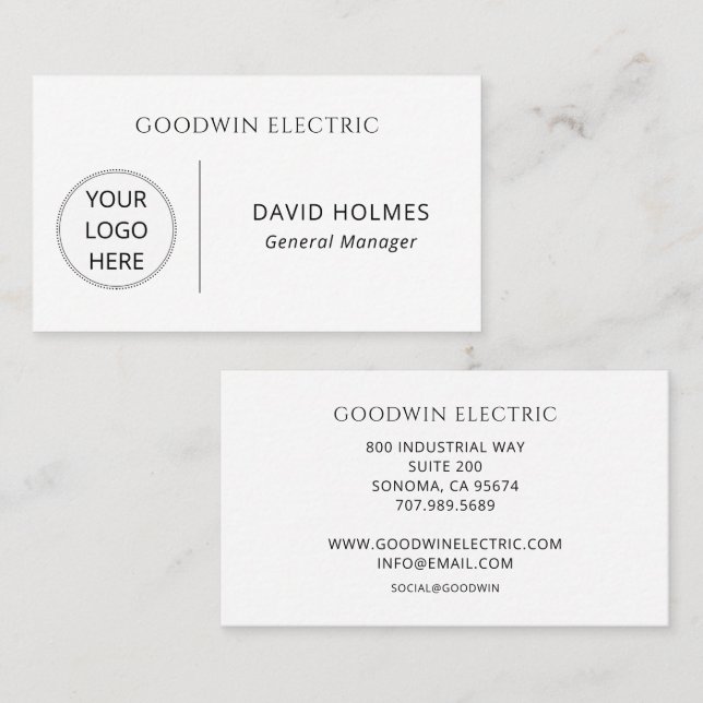 Carte De Visite Logo minimaliste simple (Devant / Derrière)
