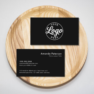 Carte De Visite Logo minimaliste simple personnalisé noir
