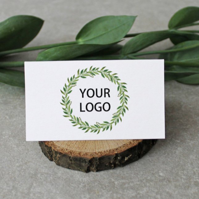 Carte De Visite Logo minimaliste vert Wreath Thème hiver (Créateur téléchargé)