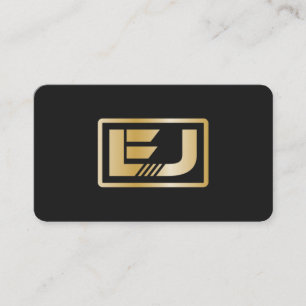 Carte De Visite Logo minimum Black Faux Gold Professionnel