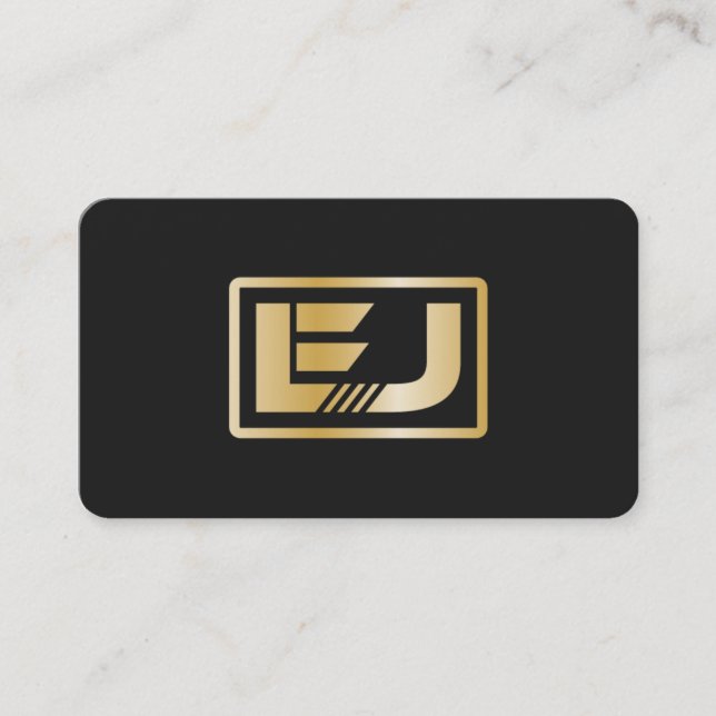 Carte De Visite Logo minimum Black Faux Gold Professionnel (Devant)