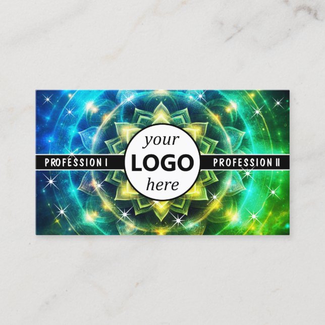 Carte De Visite Logo Modèle Chakra Fleur de la vie Galaxy Éperche (Devant)