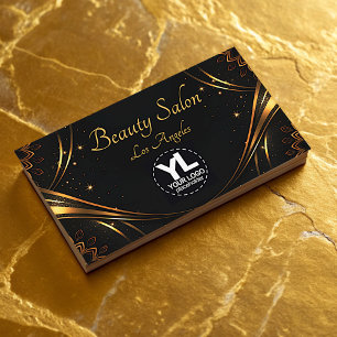 Carte De Visite Logo Modèle Golden Mandala Luxury Flourish Stars