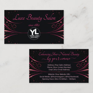 Carte De Visite Logo Modèle Sophistiqué Rose Luxe Flourish