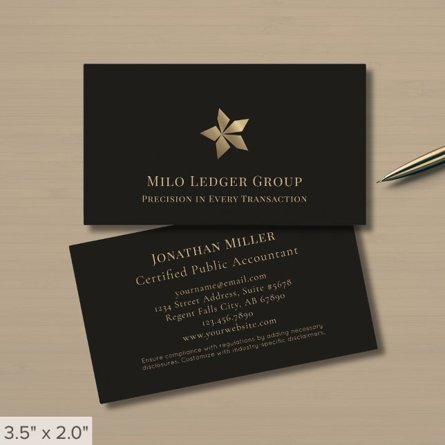 Carte De Visite Logo moderne Black Gold (Créateur téléchargé)