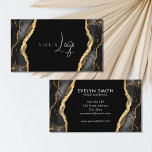 Carte De Visite Logo moderne Black Gold Agate<br><div class="desc">Carte de visite de logo moderne Black Gold Agate</div>
