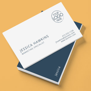 Carte De Visite Logo moderne chic Indigo Blue Professional