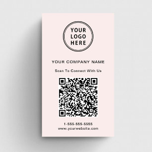 Carte De Visite Logo moderne Créez votre code QR rose