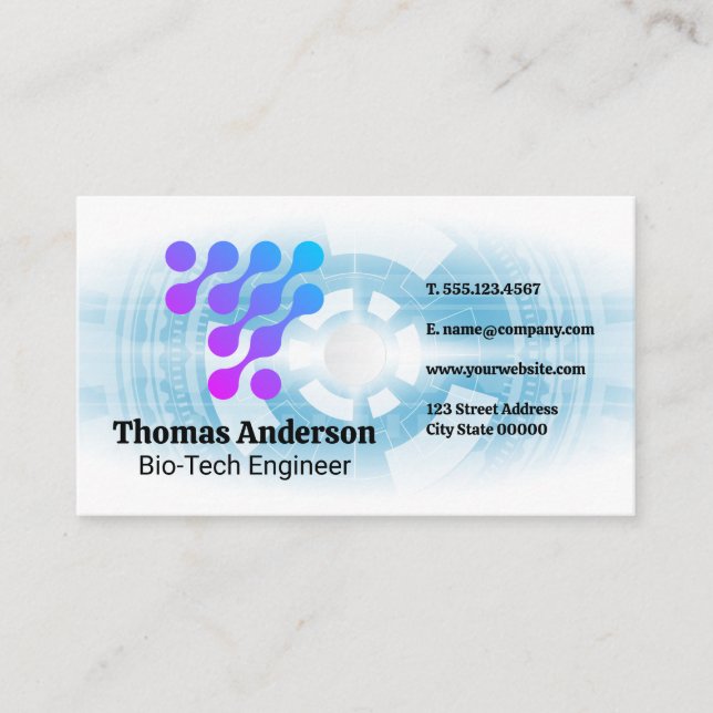 Carte De Visite Logo moderne de Bio Tech | Ingénieur (Devant)