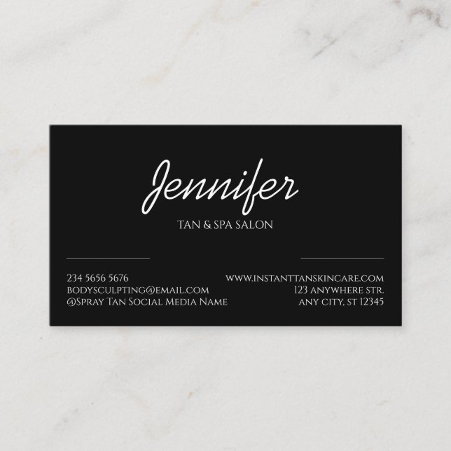 Carte De Visite Logo Moderne de Forme Simple et Propre Noir (Devant)