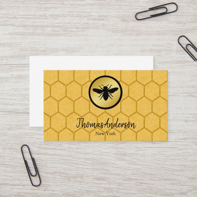 Carte De Visite Logo moderne de nid d'abeille hexagone (Devant/Arrière en situation)