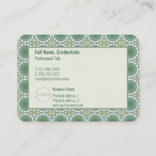 Carte De Visite Logo moderne élégant Abstrait motif floral vert