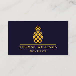 Carte De Visite Logo moderne et élégant de l'ananas sur le Arrière