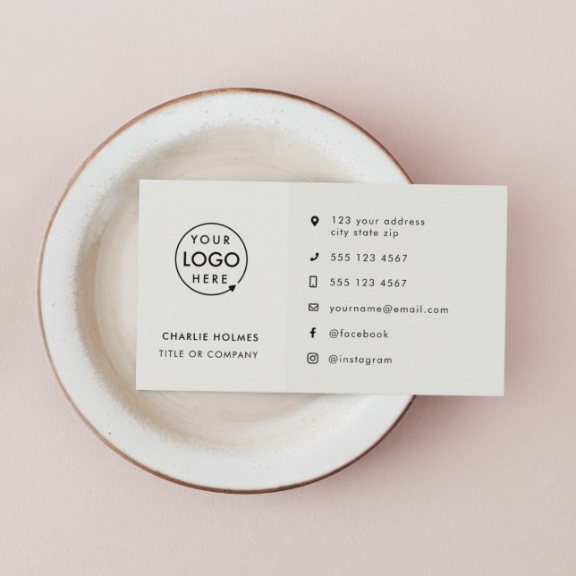 Carte De Visite Logo moderne | Gray Professionnel Icônes de médias (A versatile gray business card design perfect for any brand or professional)