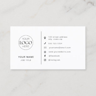 Carte De Visite Logo moderne minimaliste Icônes de médias sociaux