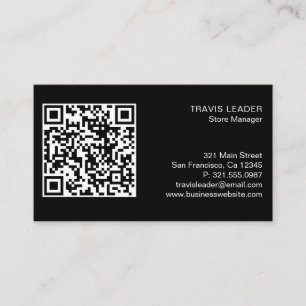Carte De Visite Logo moderne Noir Simple Professionnel Code QR